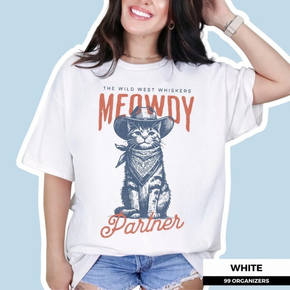The Wild West Whiskers - Meowdy Partner Shirt